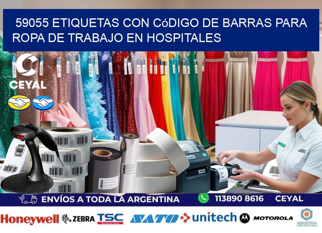59055 Etiquetas con código de barras para ropa de trabajo en hospitales