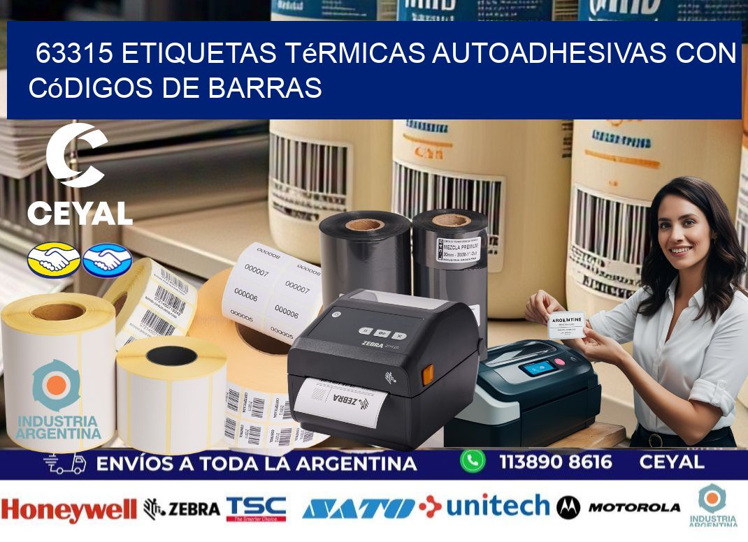 63315 Etiquetas térmicas autoadhesivas con códigos de barras