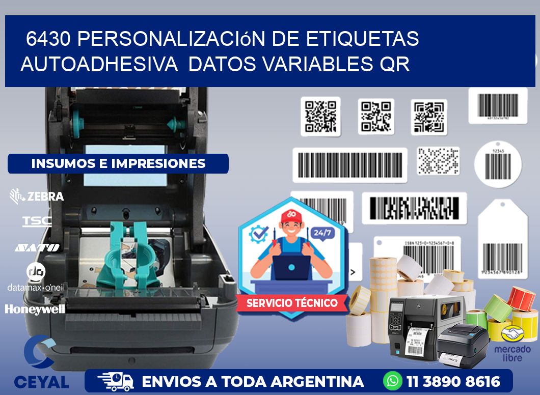 6430 Personalización de etiquetas autoadhesiva  datos variables QR