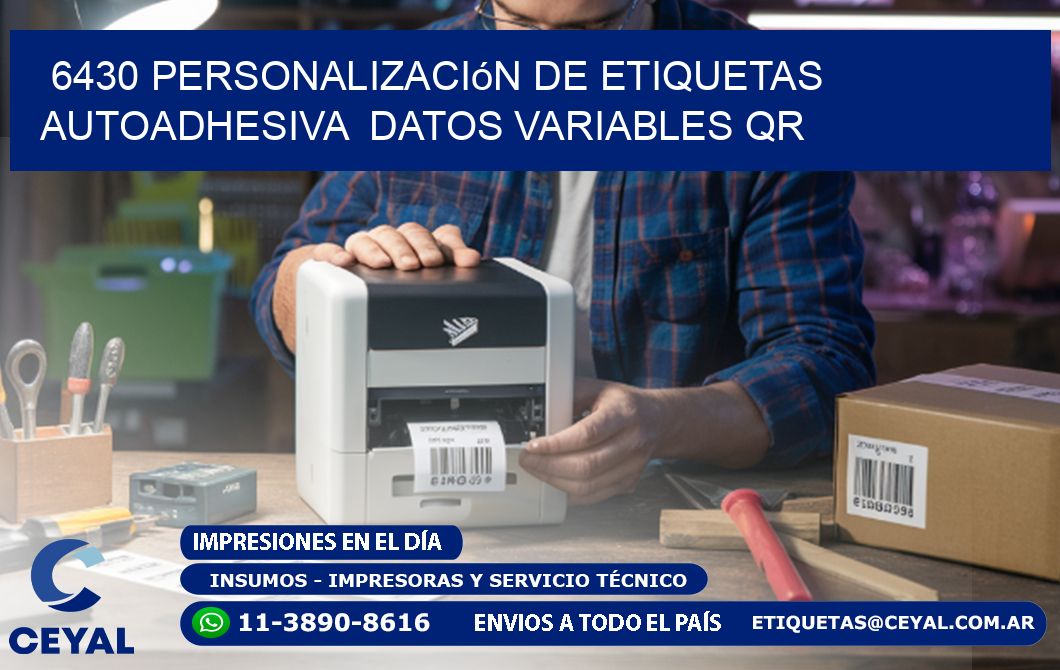 6430 Personalización de etiquetas autoadhesiva  datos variables QR