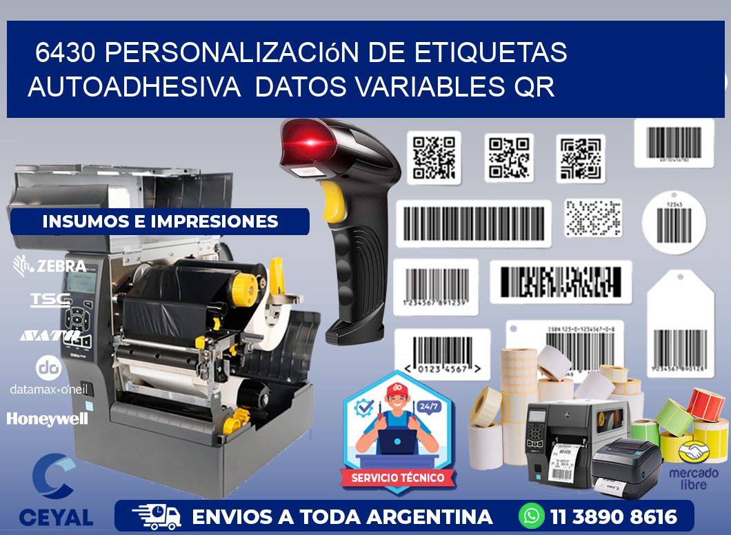6430 Personalización de etiquetas autoadhesiva  datos variables QR