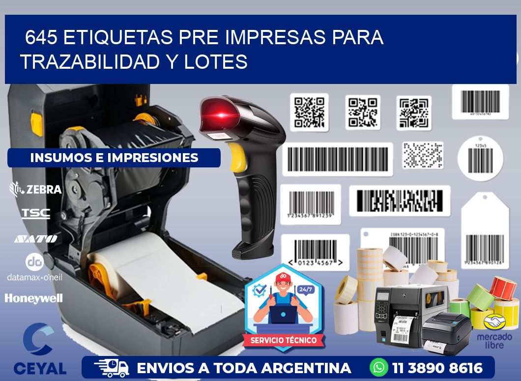 645 etiquetas pre impresas para trazabilidad y lotes