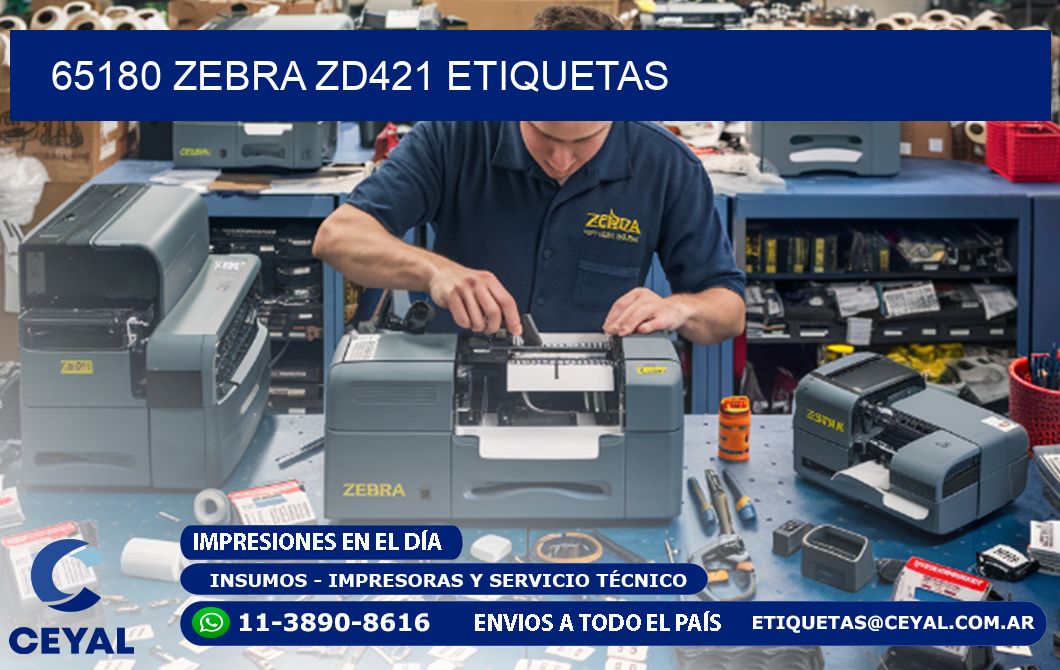 65180 Zebra ZD421 etiquetas