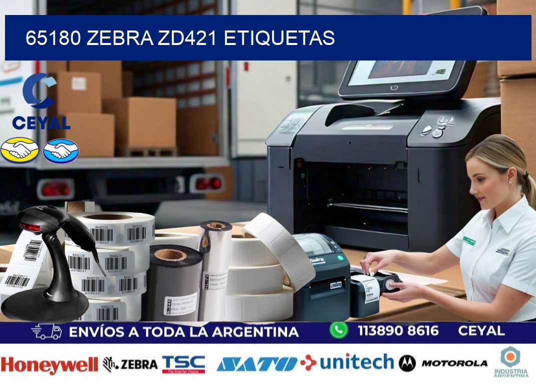 65180 Zebra ZD421 etiquetas