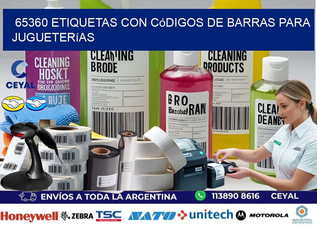 65360 etiquetas con códigos de barras para jugueterías