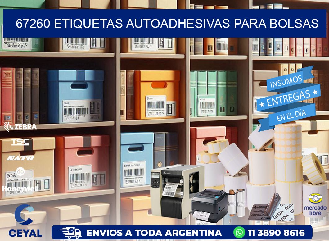 67260 etiquetas autoadhesivas para bolsas