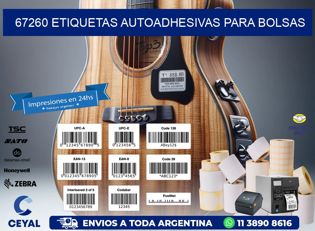 67260 etiquetas autoadhesivas para bolsas