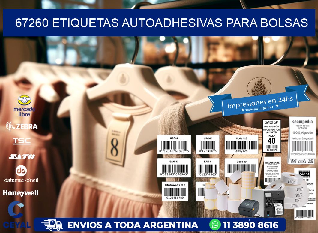 67260 etiquetas autoadhesivas para bolsas