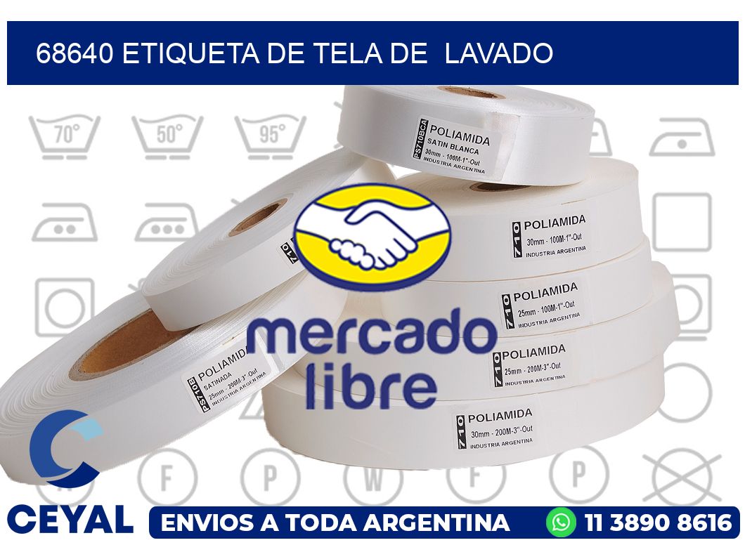 68640 etiqueta de tela de  lavado