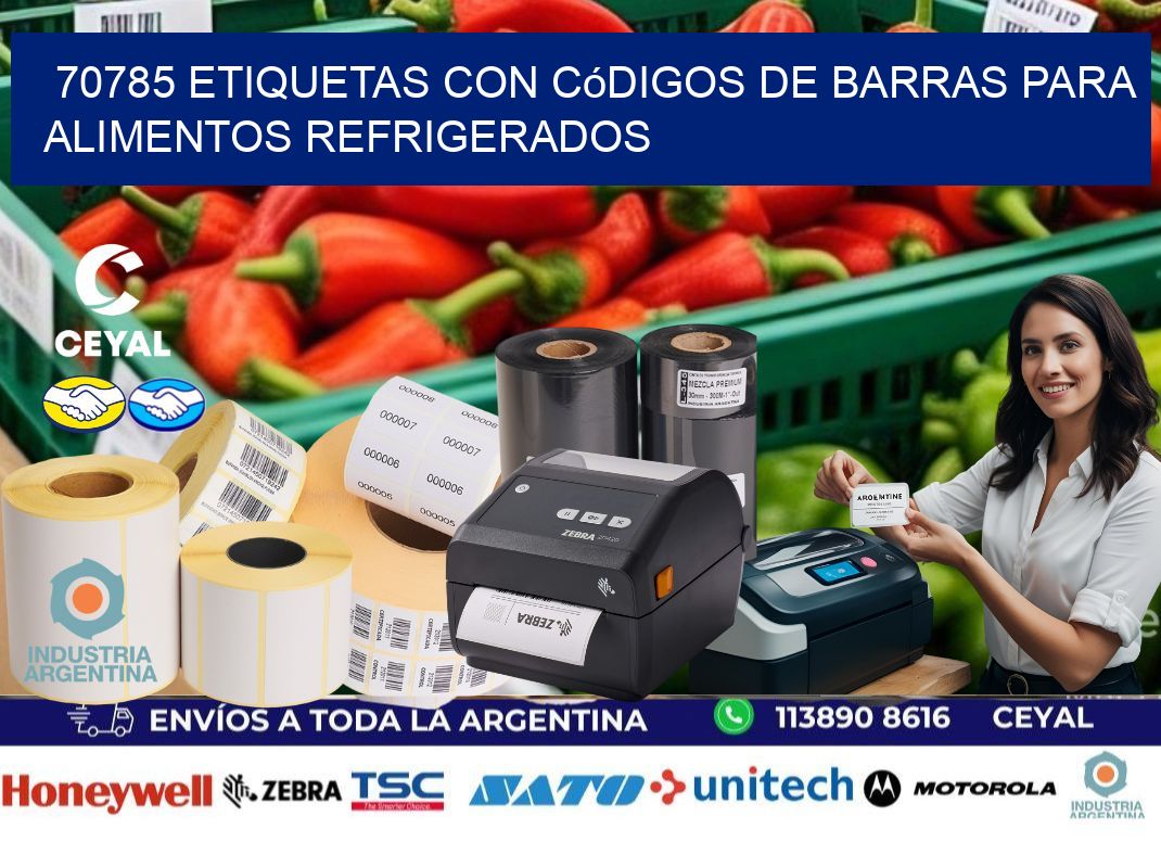 70785 Etiquetas con códigos de barras para alimentos refrigerados
