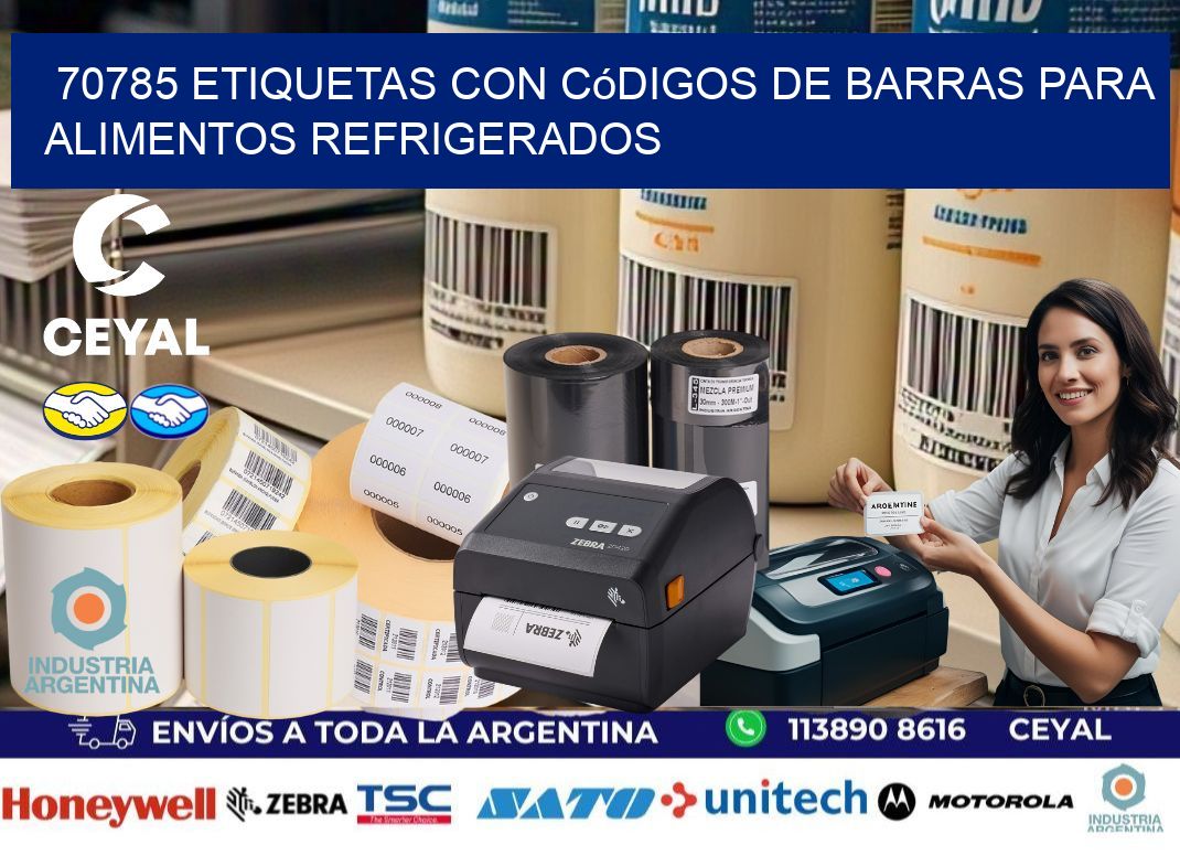 70785 Etiquetas con códigos de barras para alimentos refrigerados