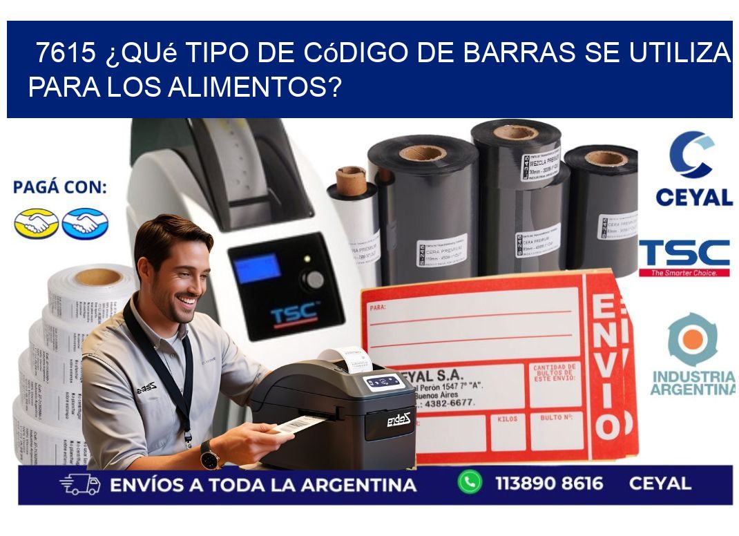 7615 ¿Qué tipo de código de barras se utiliza para los alimentos?