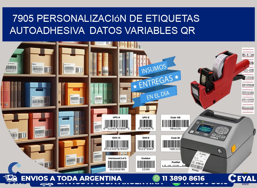7905 Personalización de etiquetas autoadhesiva  datos variables QR