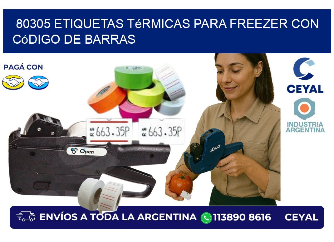 80305 etiquetas térmicas para freezer con código de barras