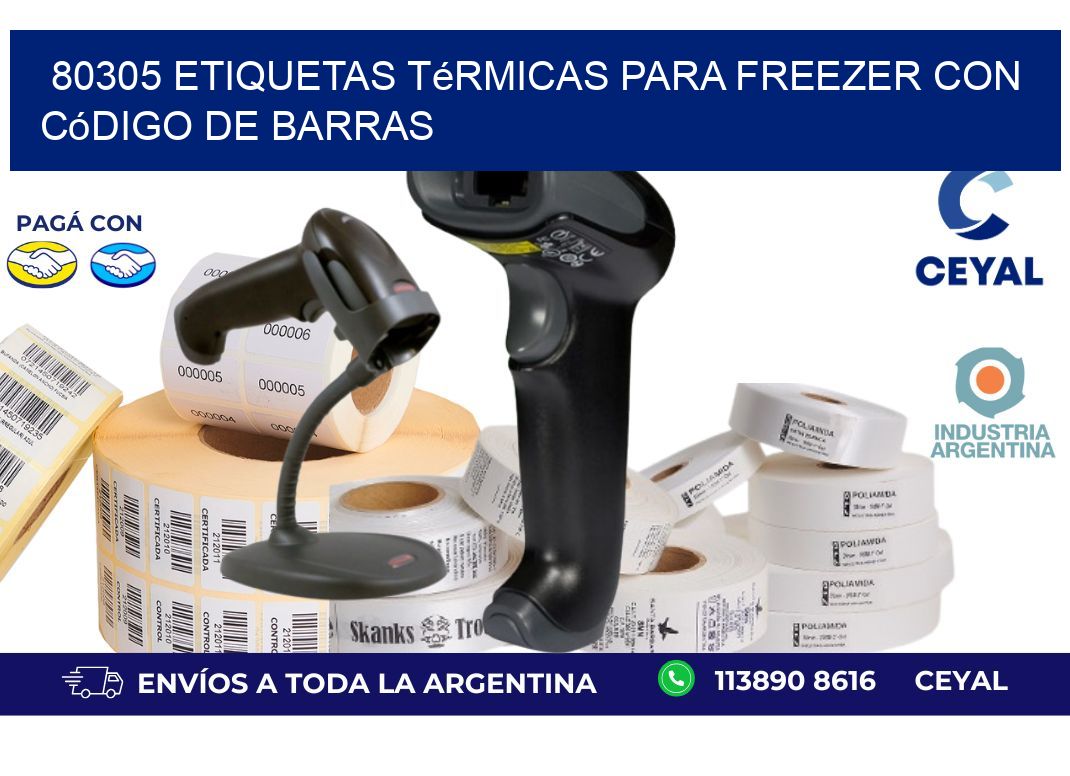 80305 etiquetas térmicas para freezer con código de barras