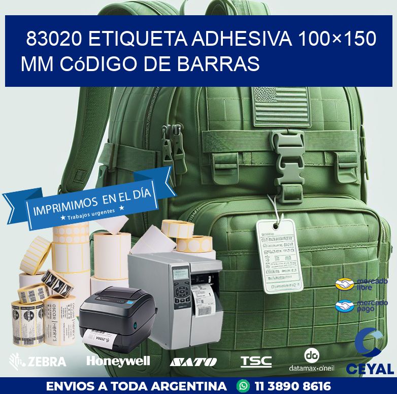 83020 etiqueta adhesiva 100×150 mm código de barras