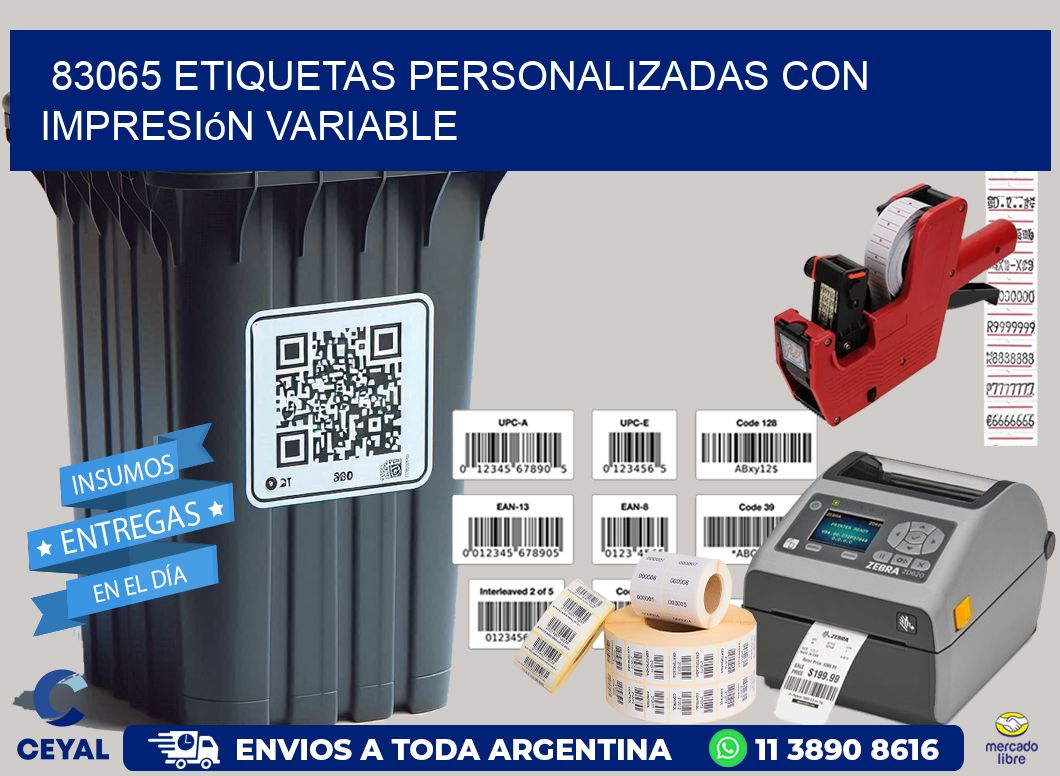 83065 etiquetas personalizadas con impresión variable