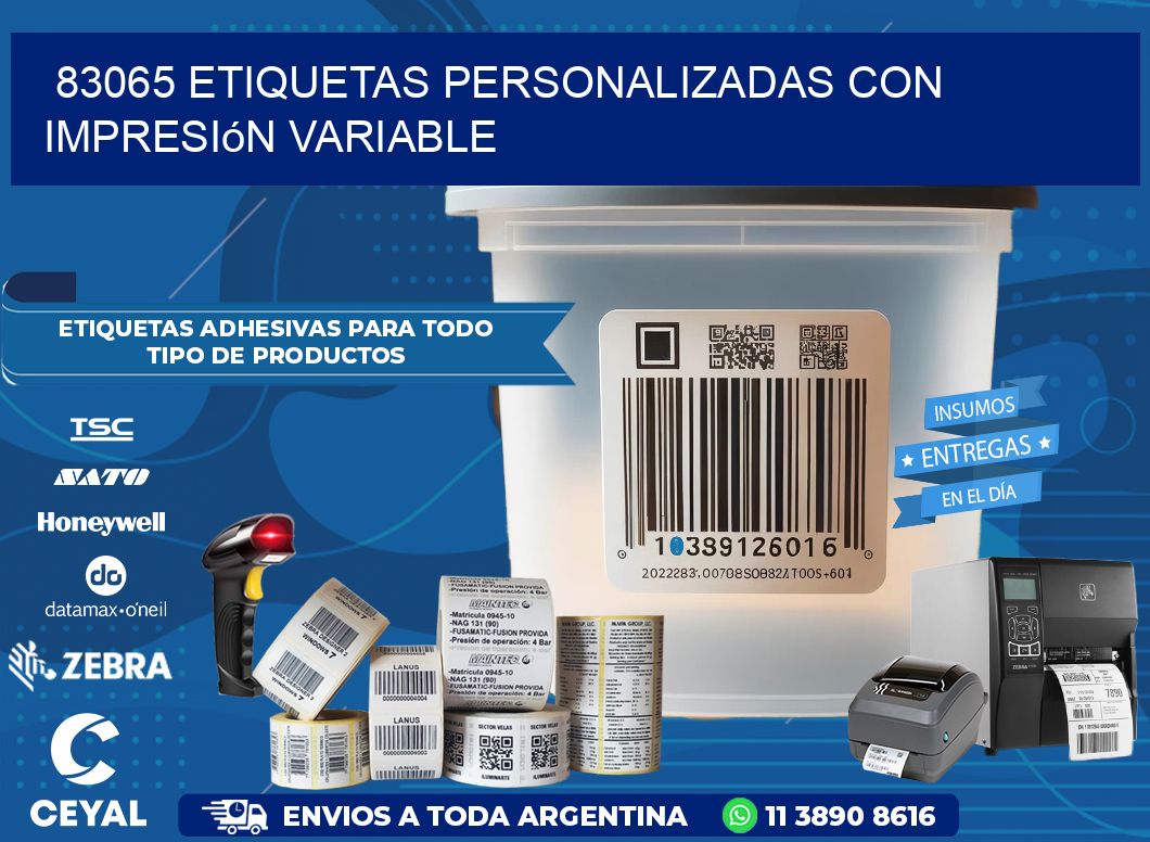 83065 etiquetas personalizadas con impresión variable