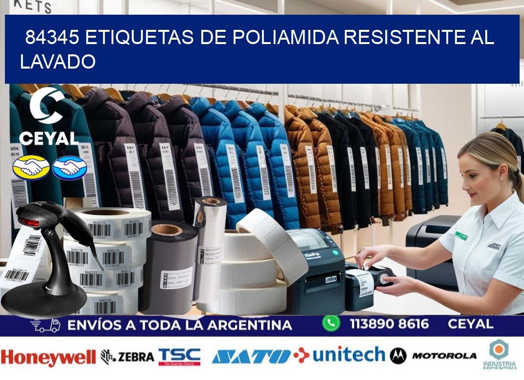 84345 Etiquetas de poliamida resistente al lavado