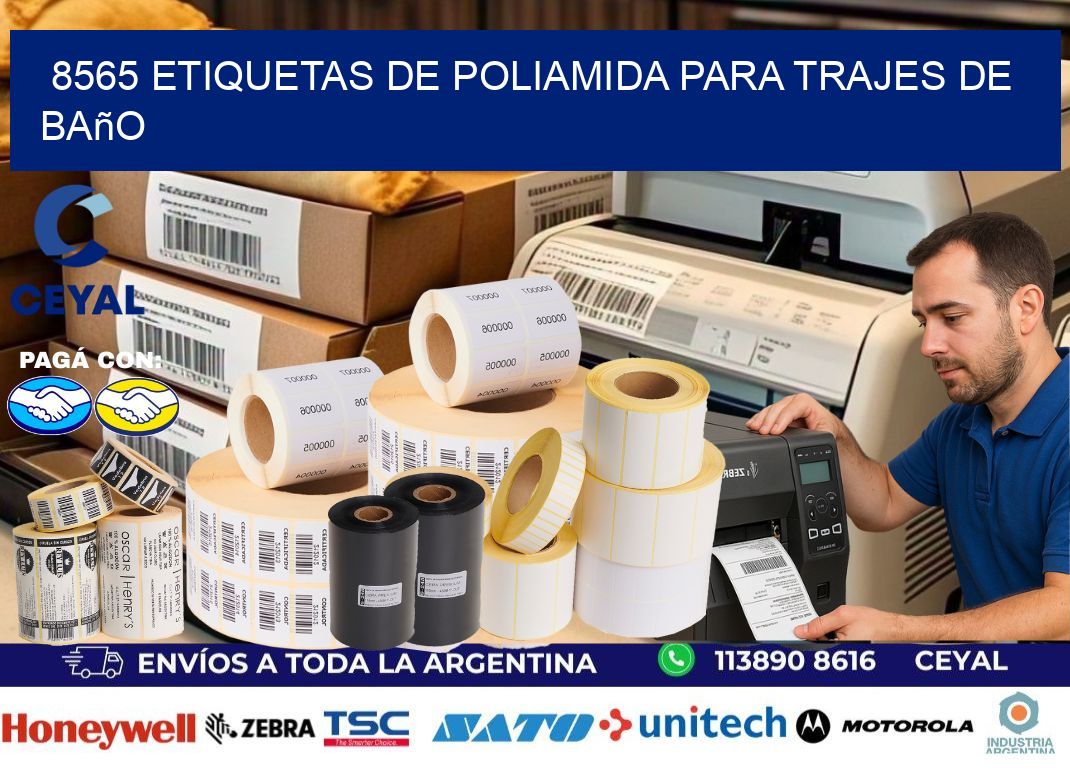 8565 etiquetas de poliamida para trajes de baño