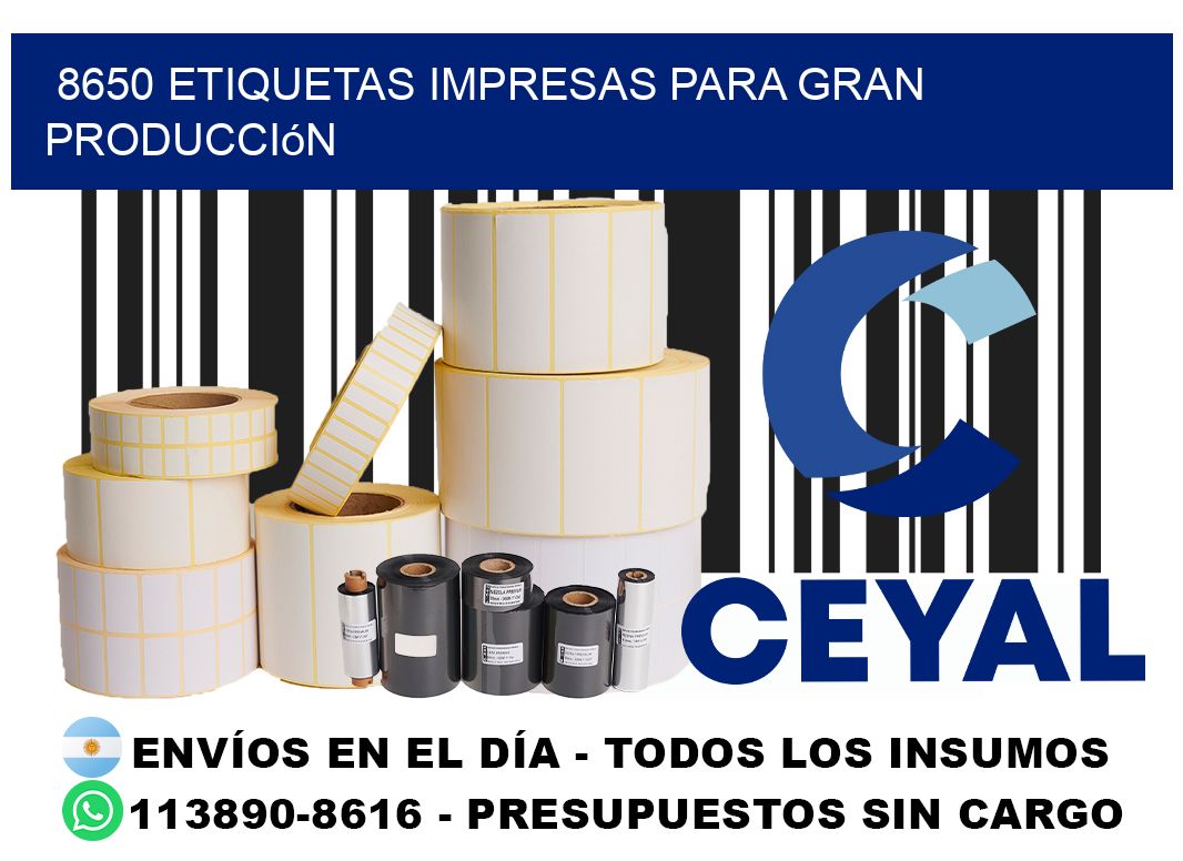 8650 Etiquetas impresas para gran producción