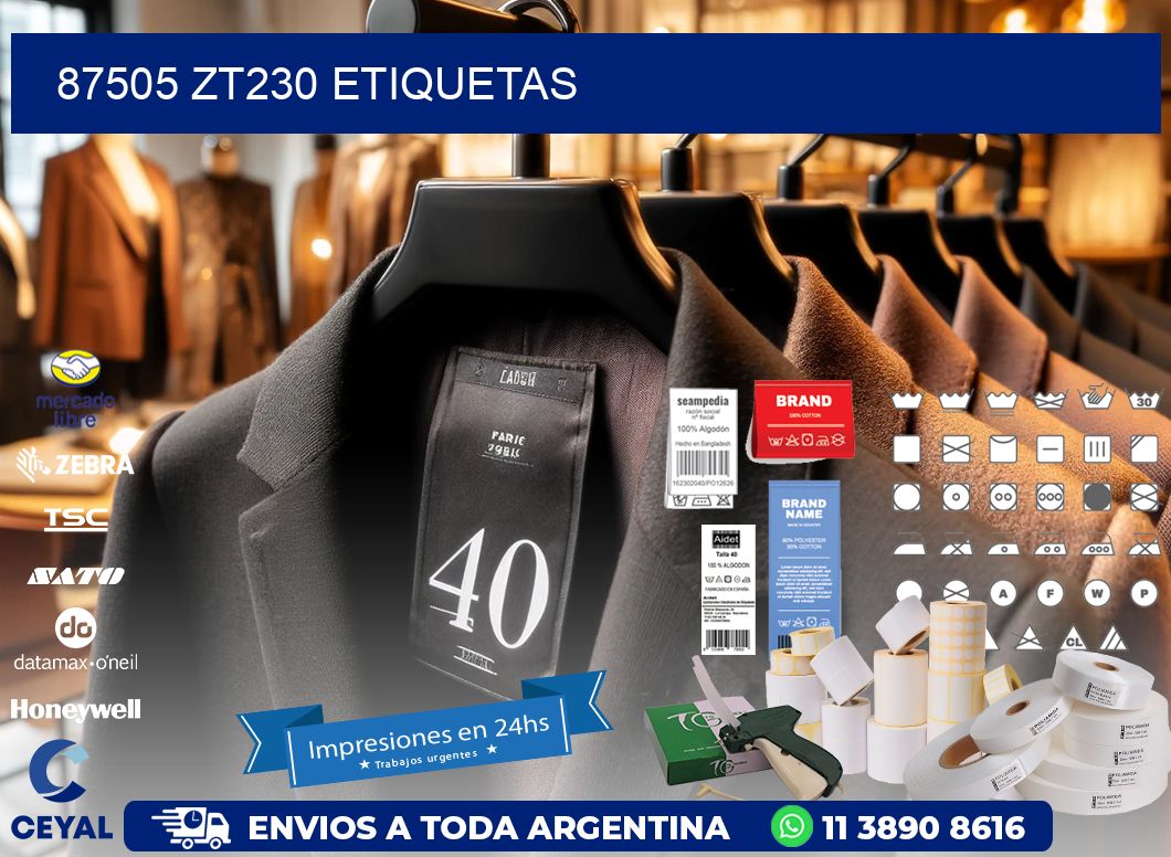 87505 ZT230 etiquetas