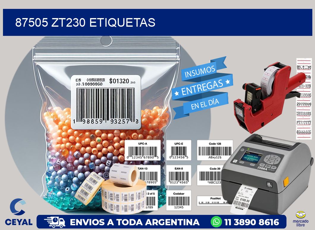 87505 ZT230 etiquetas