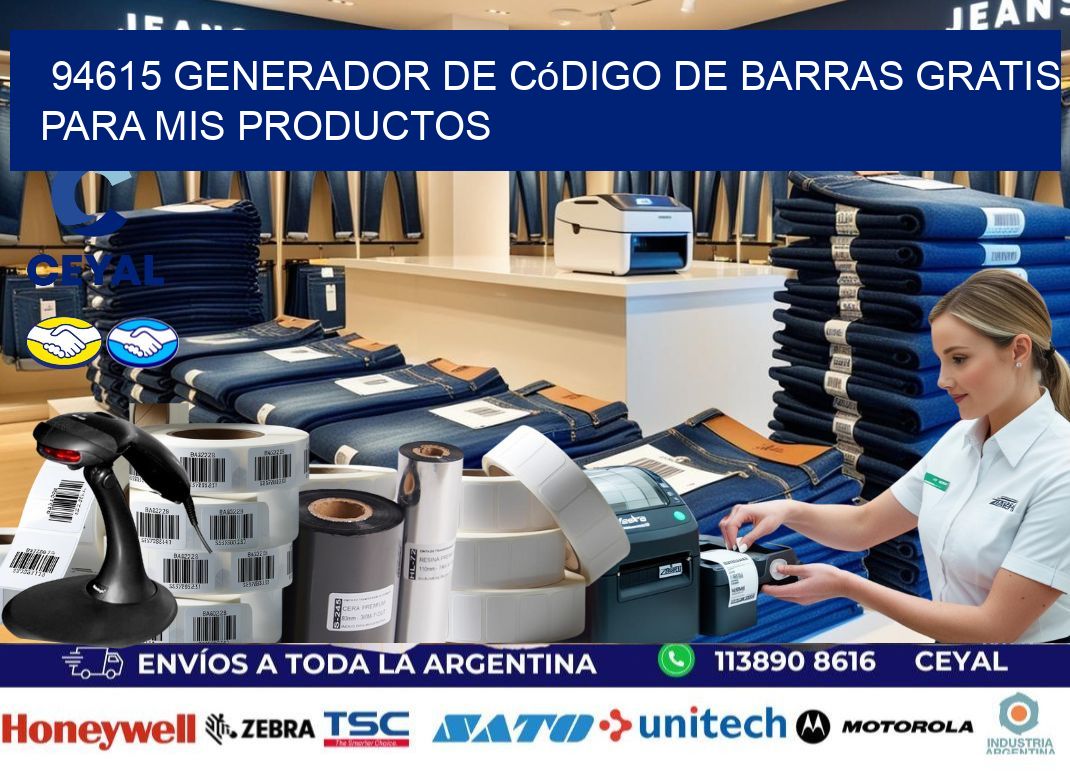 94615 Generador de código de barras gratis para mis productos