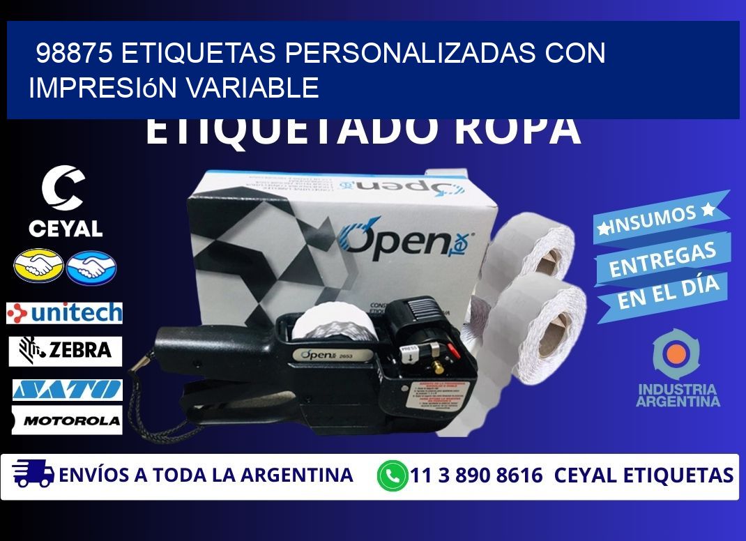 98875 etiquetas personalizadas con impresión variable