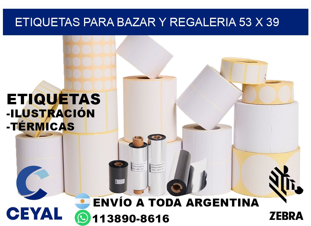 ETIQUETAS PARA BAZAR Y REGALERIA 53 x 39