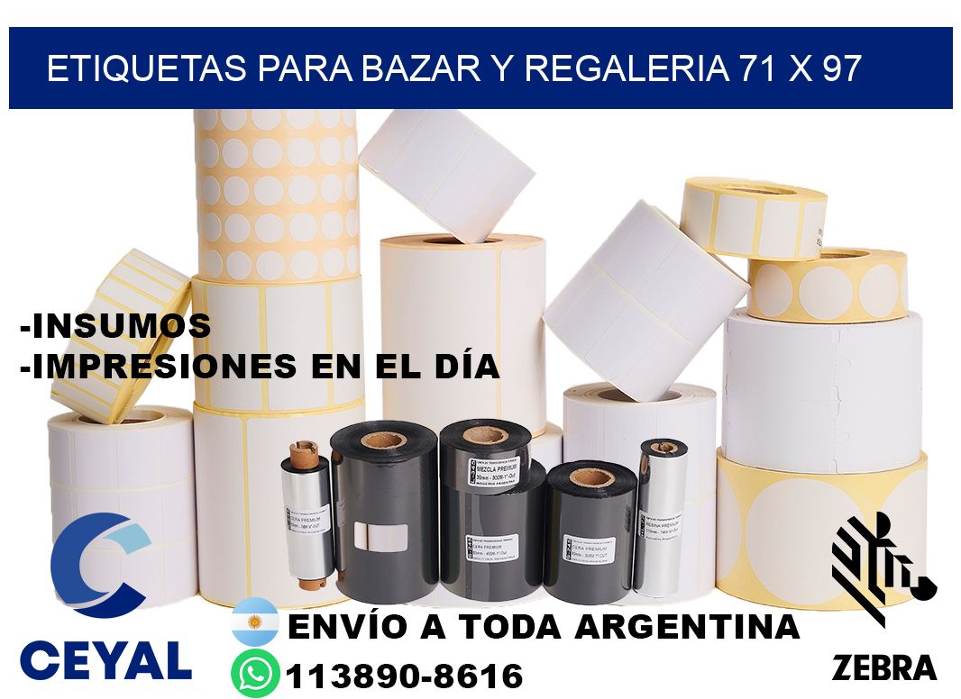 ETIQUETAS PARA BAZAR Y REGALERIA 71 x 97