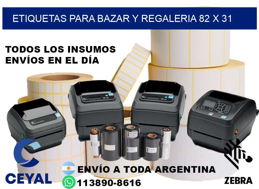 ETIQUETAS PARA BAZAR Y REGALERIA 82 x 31