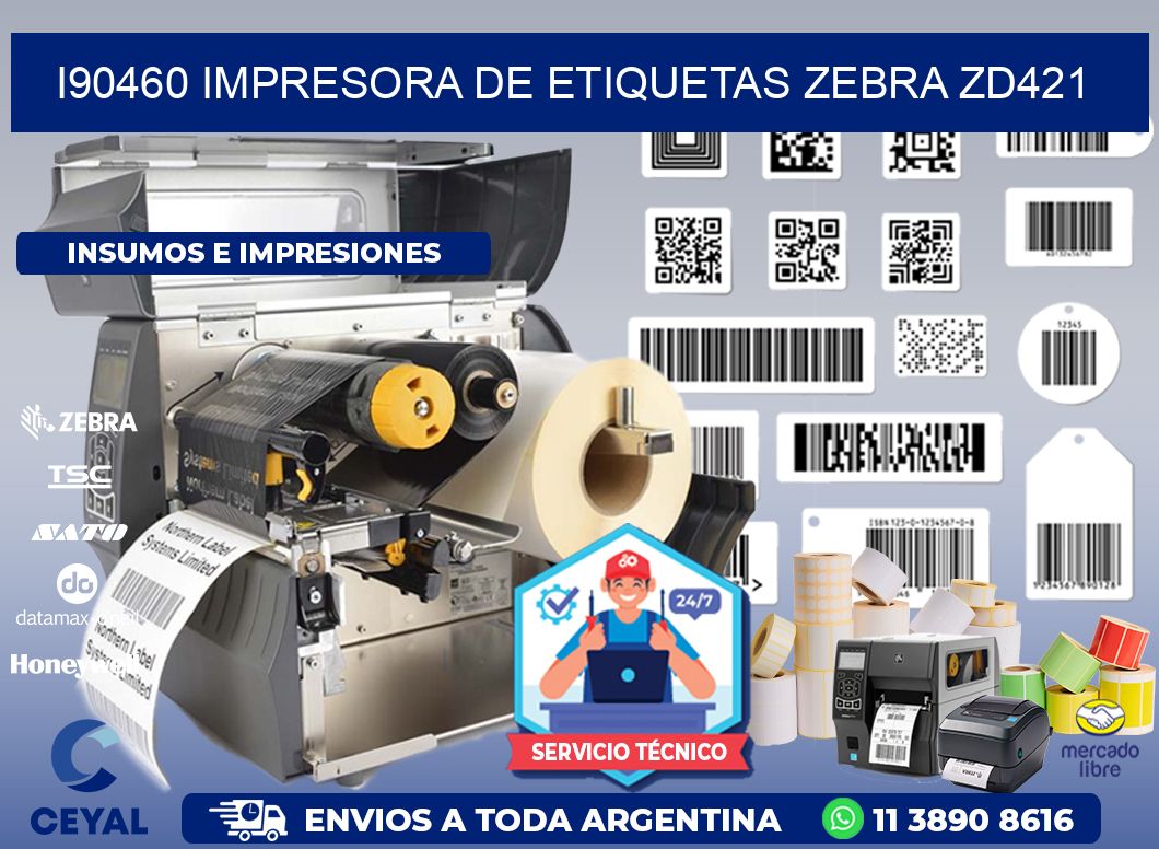 I90460 impresora de etiquetas Zebra ZD421
