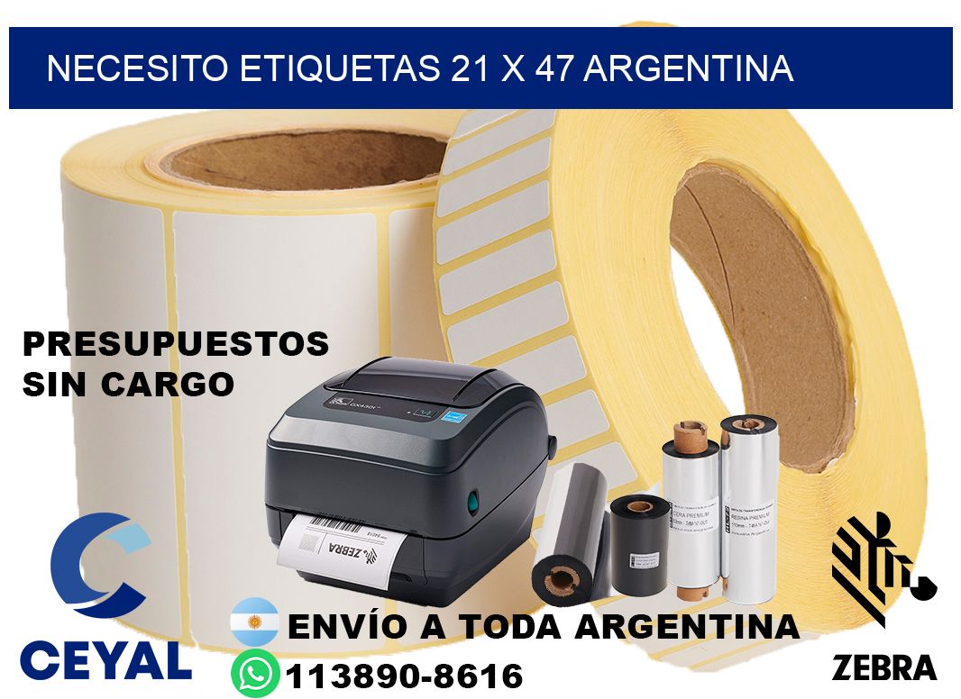 Necesito etiquetas 21 x 47 argentina