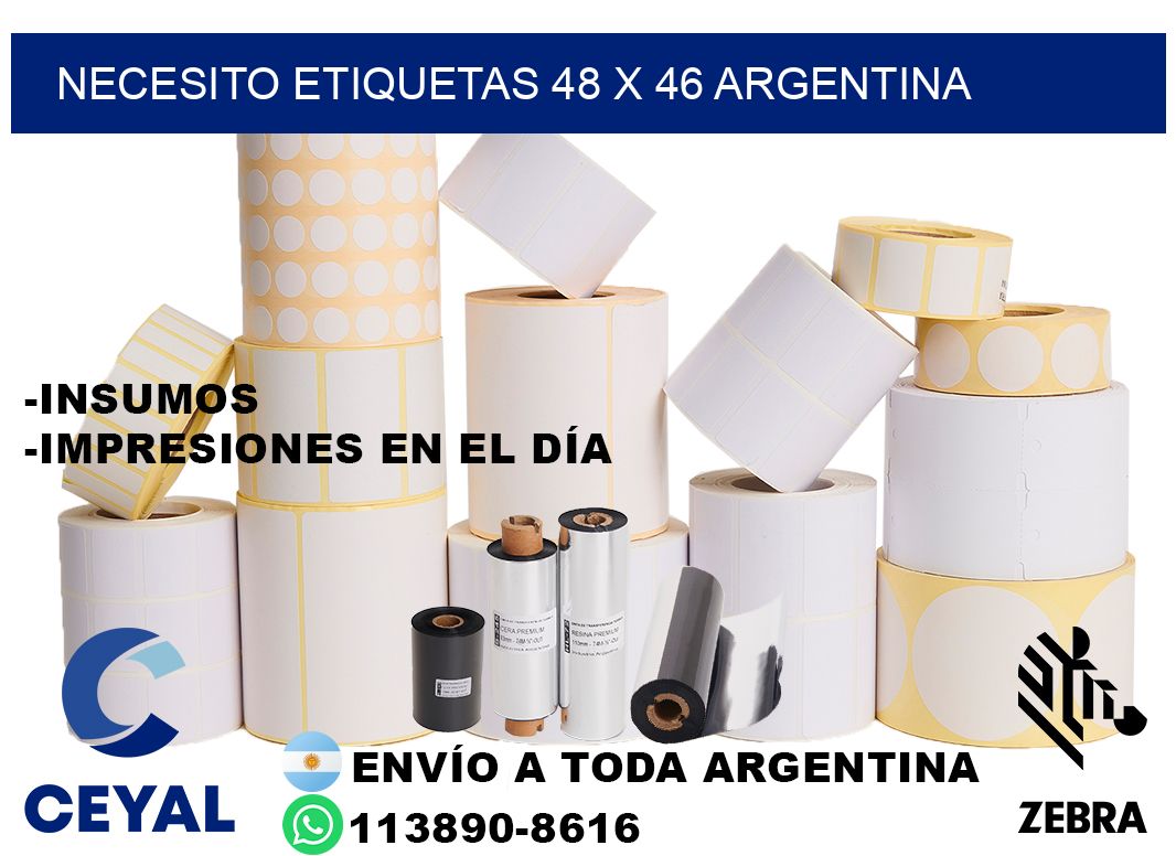 Necesito etiquetas 48 x 46 argentina
