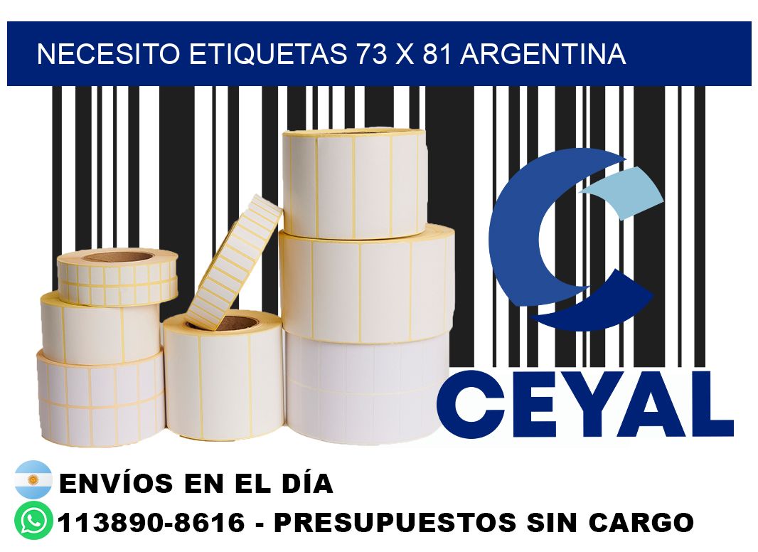 Necesito etiquetas 73 x 81 argentina