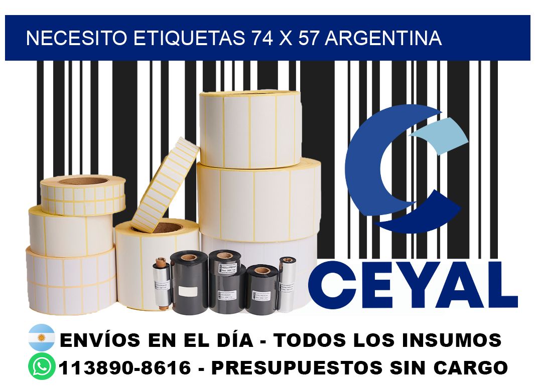 Necesito etiquetas 74 x 57 argentina