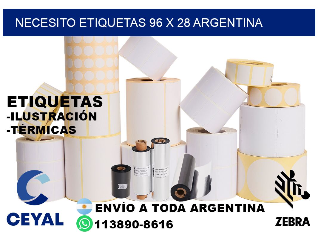 Necesito etiquetas 96 x 28 argentina