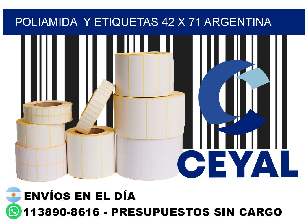 Poliamida  y etiquetas 42 x 71 argentina
