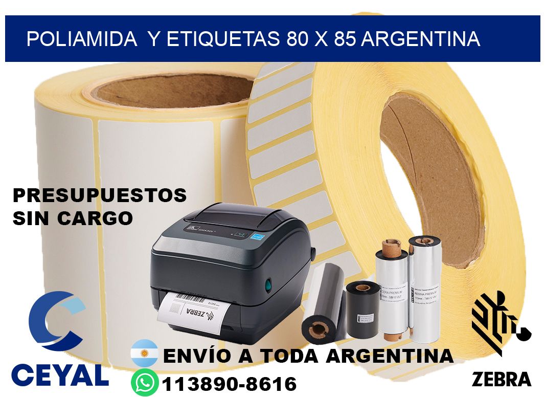 Poliamida  y etiquetas 80 x 85 argentina