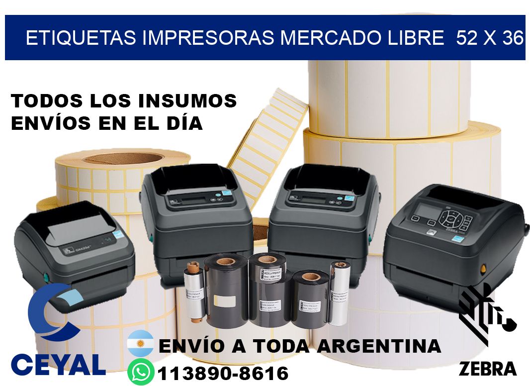etiquetas impresoras mercado libre  52 x 36