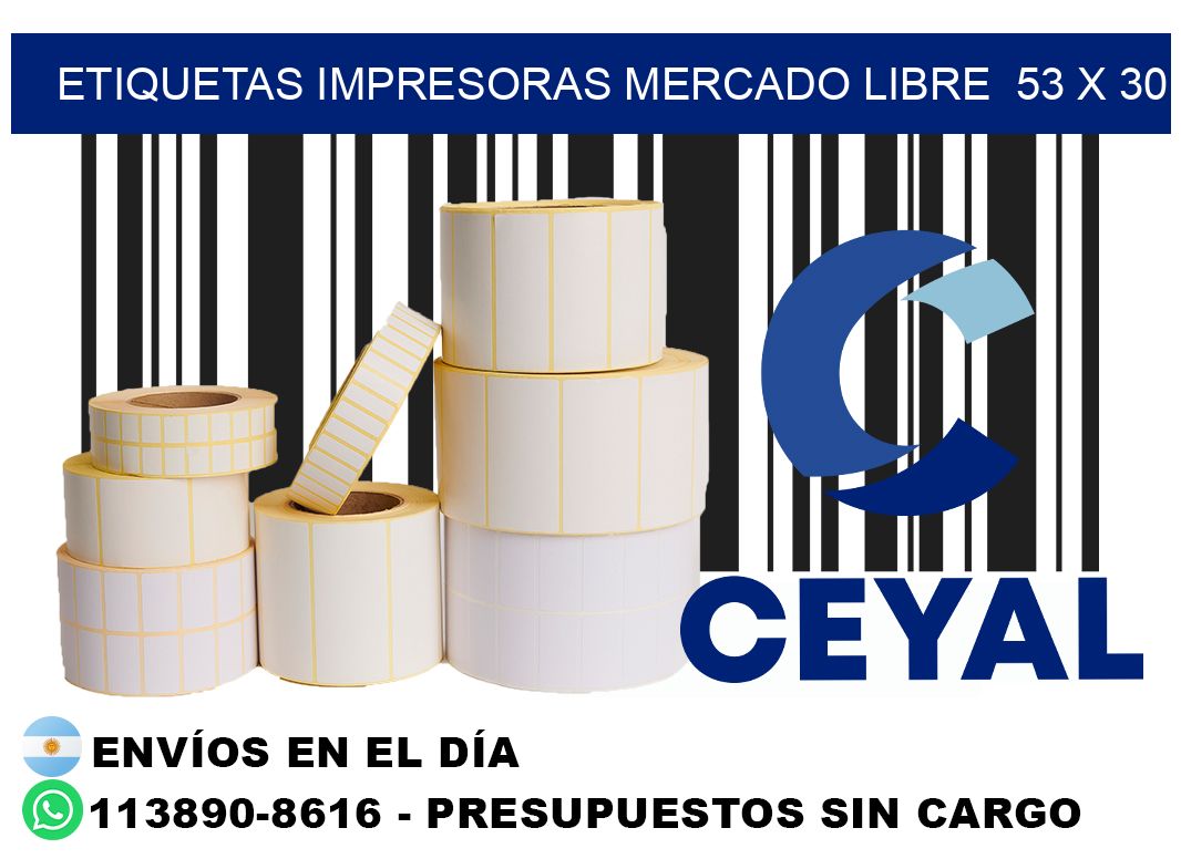 etiquetas impresoras mercado libre  53 x 30