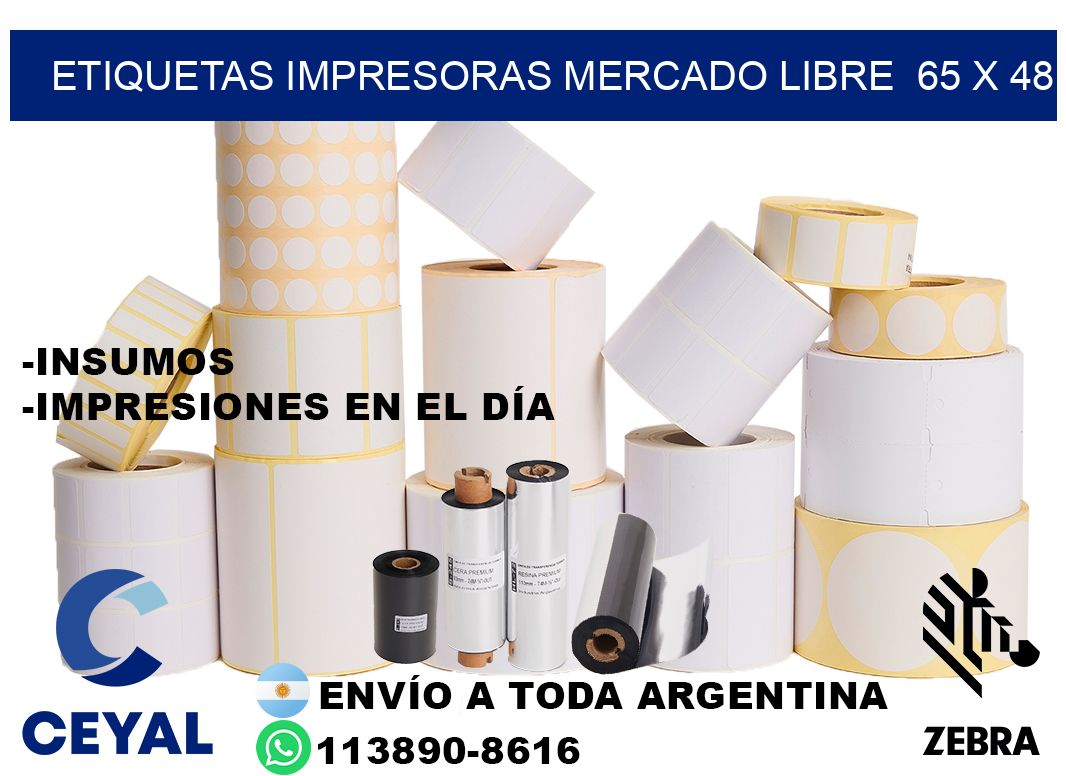 etiquetas impresoras mercado libre  65 x 48