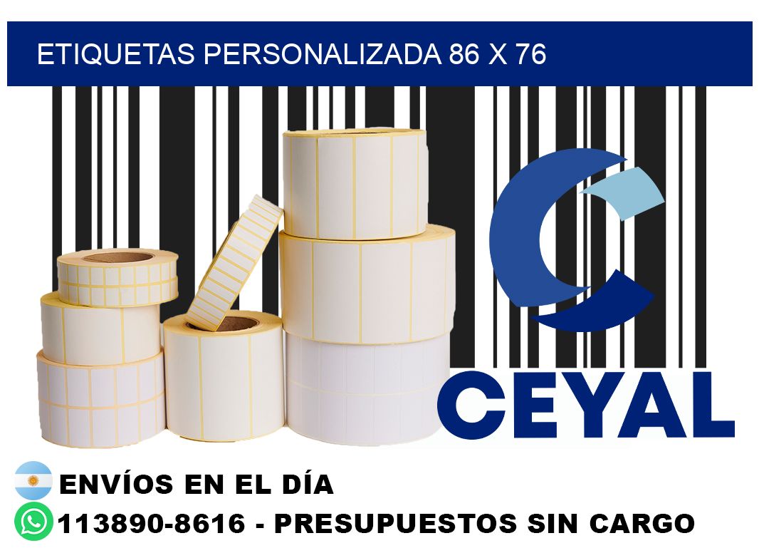 etiquetas personalizada 86 x 76