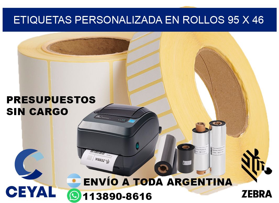 etiquetas personalizada en rollos 95 x 46