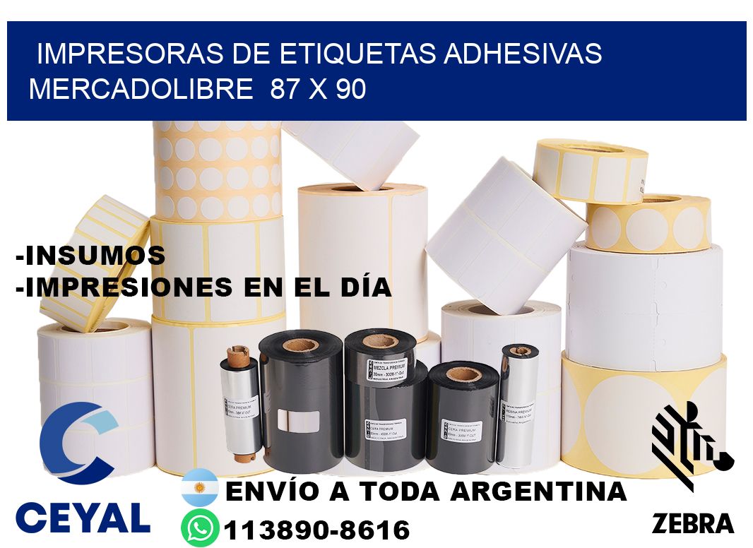impresoras de etiquetas adhesivas mercadolibre  87 x 90