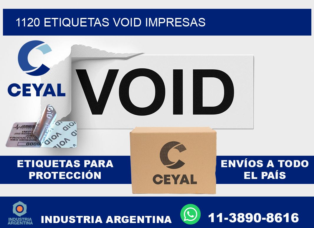 1120 etiquetas void impresas