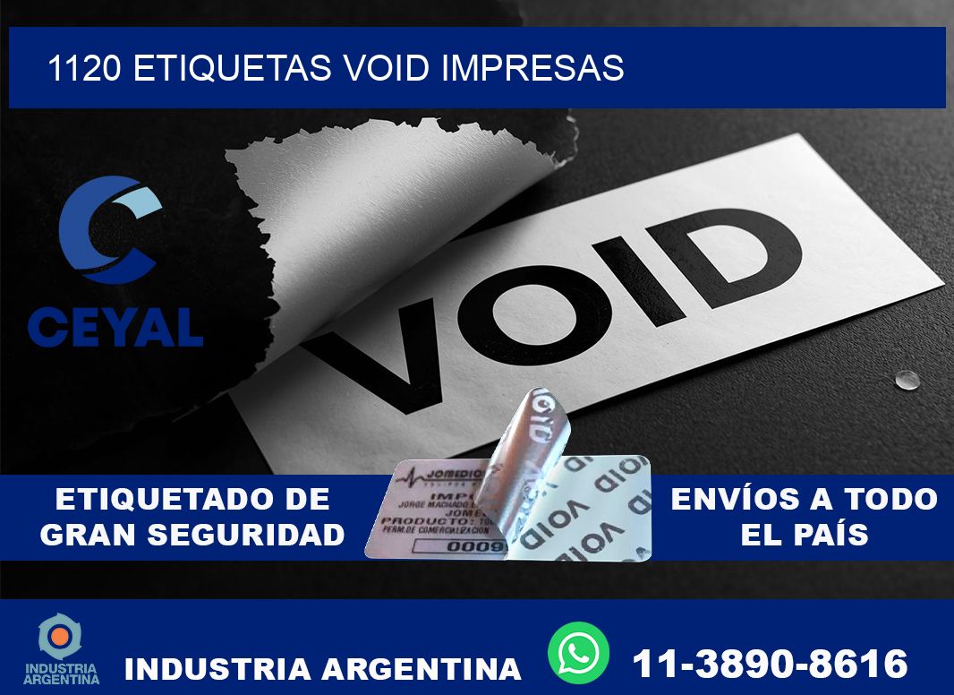 1120 etiquetas void impresas