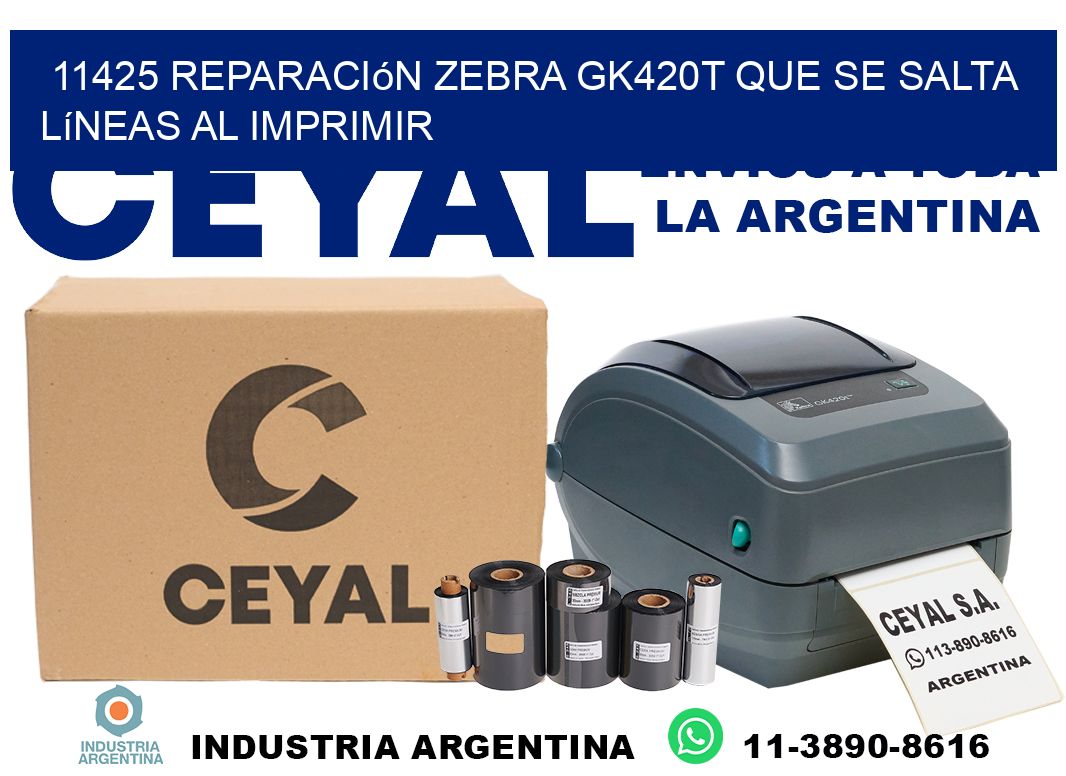11425 reparación zebra gk420t que se salta líneas al imprimir