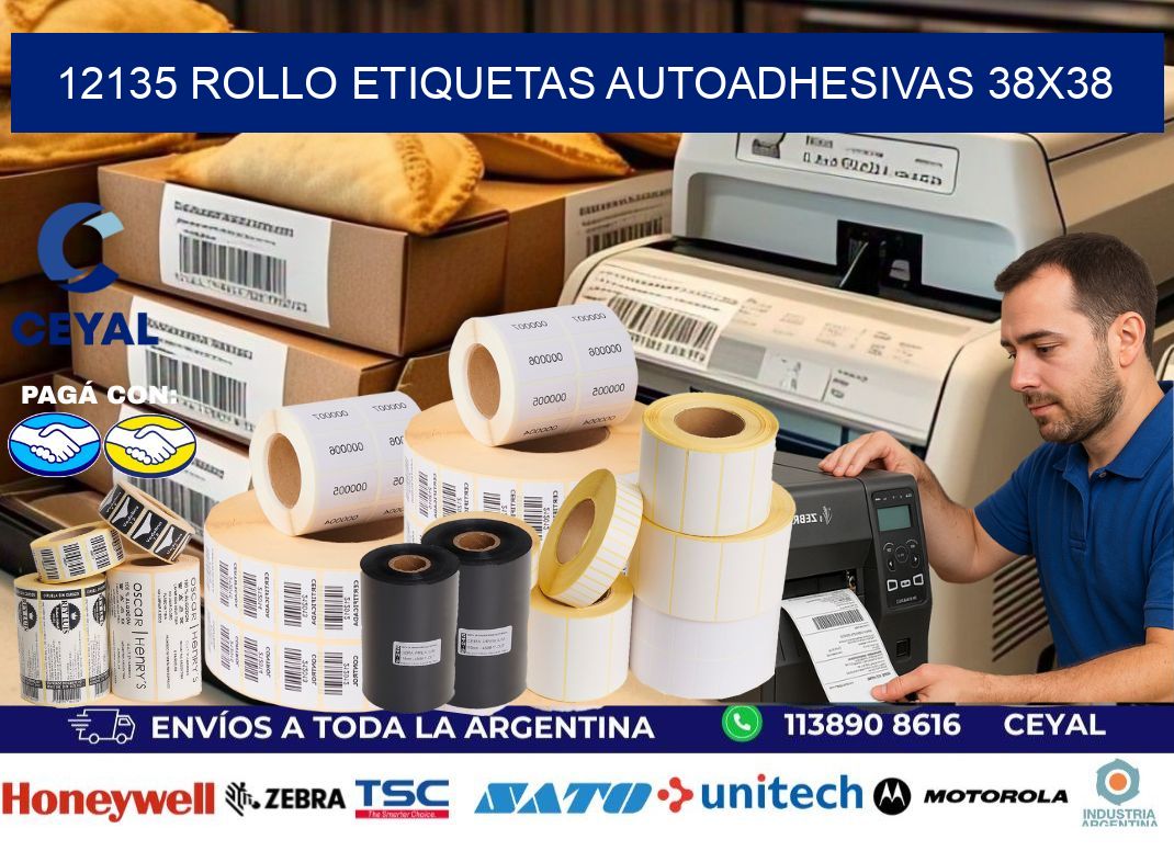 12135 Rollo Etiquetas autoadhesivas 38x38